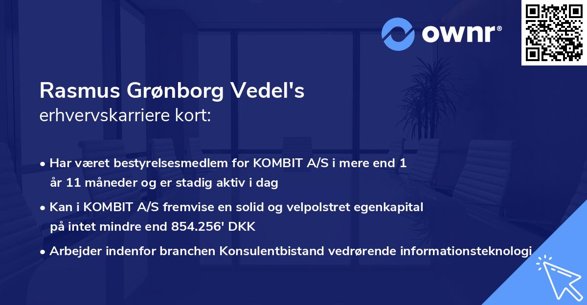 Rasmus Grønborg Vedel's erhvervskarriere kort