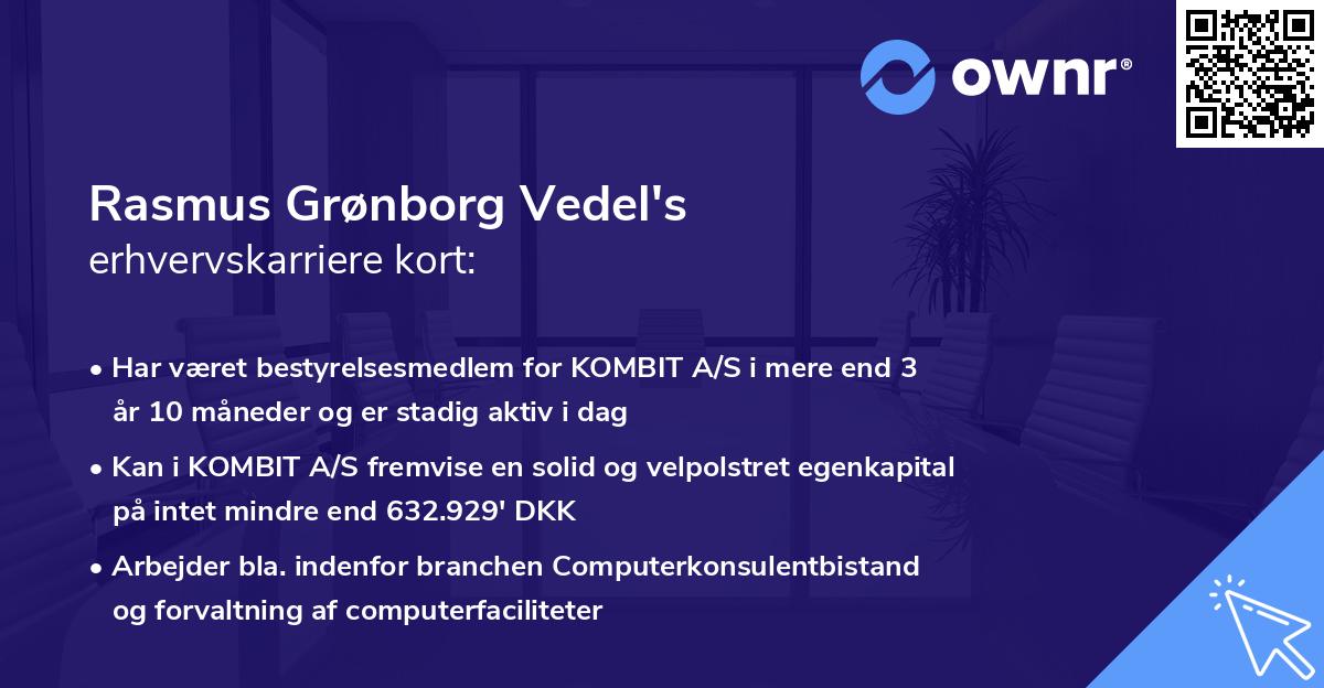 Rasmus Grønborg Vedel's erhvervskarriere kort