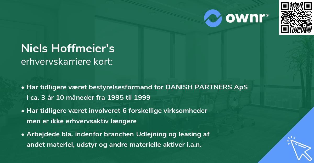 Niels Hoffmeier's erhvervskarriere kort