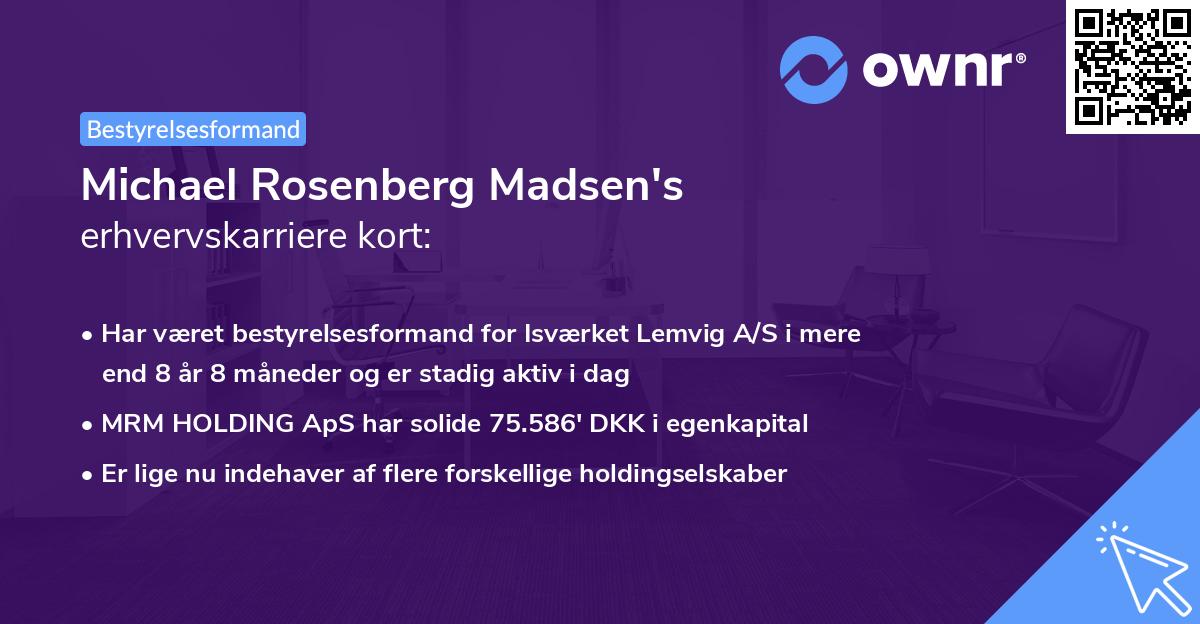 Michael Rosenberg Madsen's erhvervskarriere kort