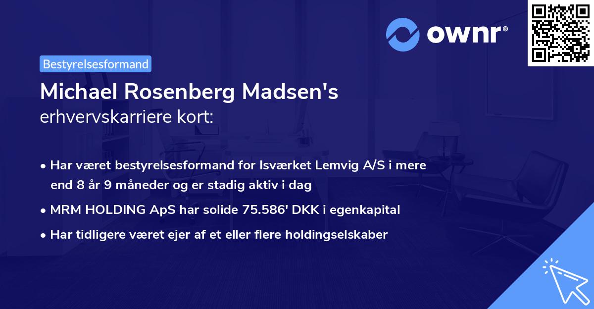 Michael Rosenberg Madsen's erhvervskarriere kort