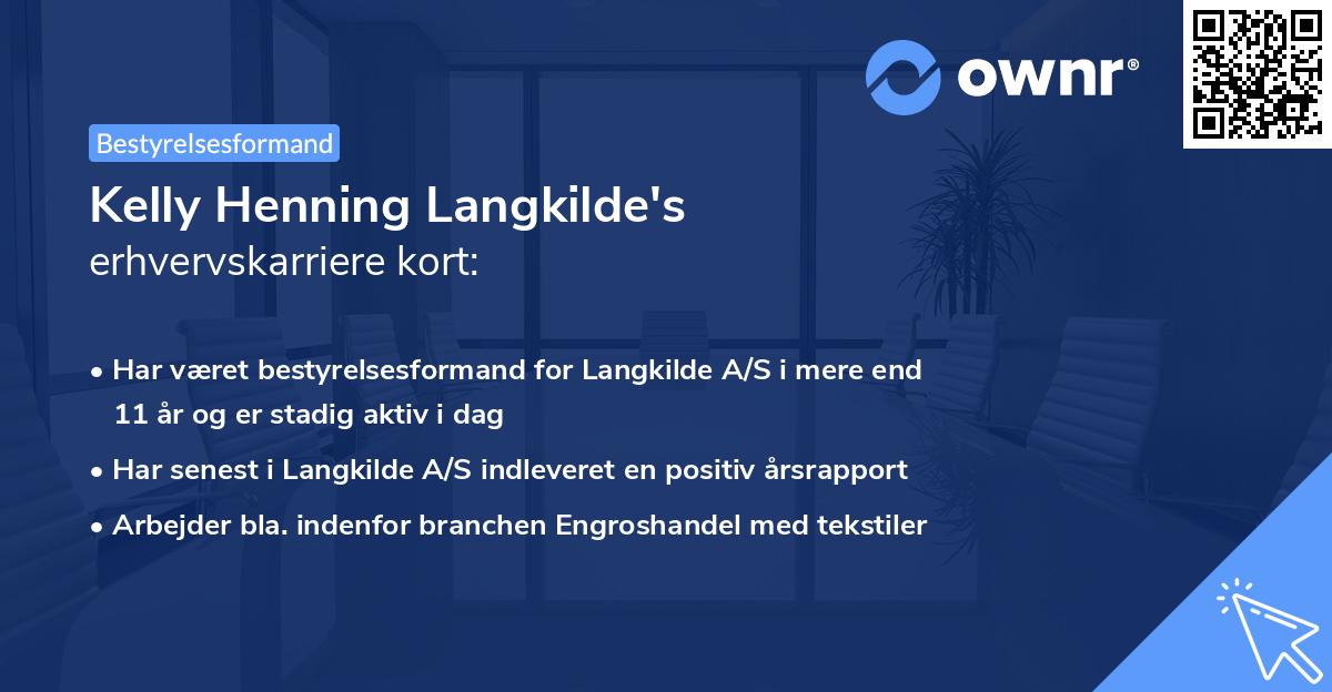 Kelly Henning Langkilde's erhvervskarriere kort