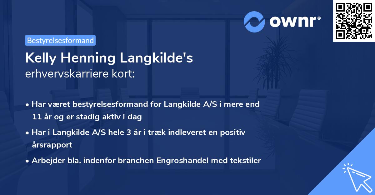 Kelly Henning Langkilde's erhvervskarriere kort