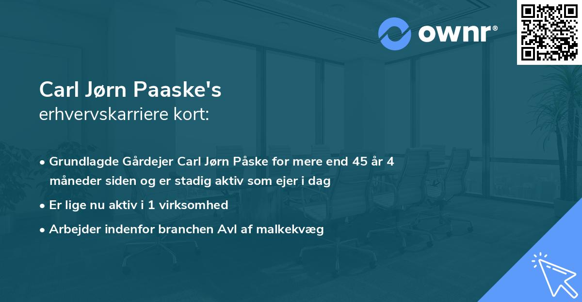 Carl Jørn Paaske's erhvervskarriere kort