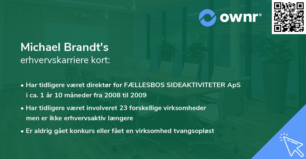 Michael Brandt's erhvervskarriere kort
