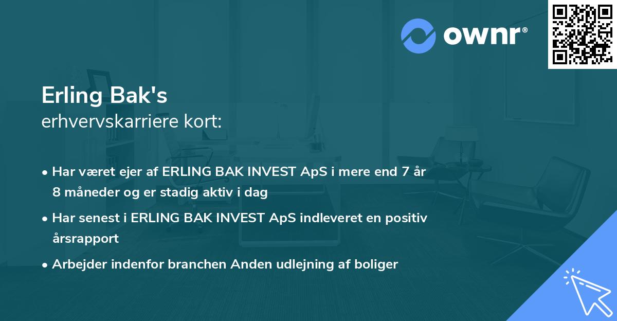 Erling Bak's erhvervskarriere kort