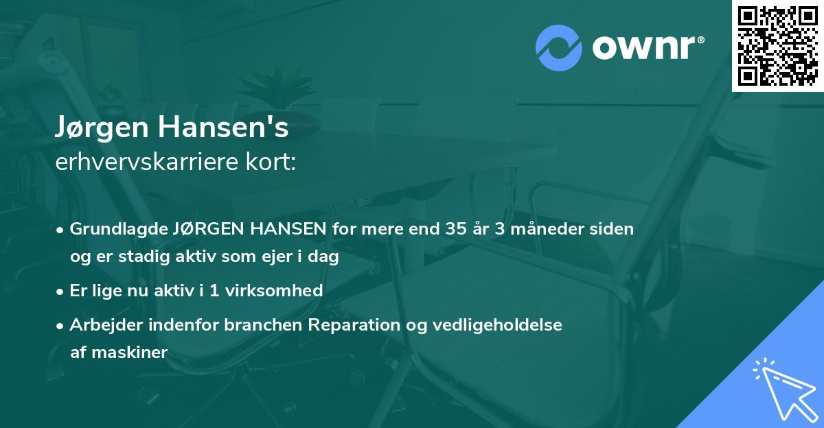 Jørgen Hansen's erhvervskarriere kort