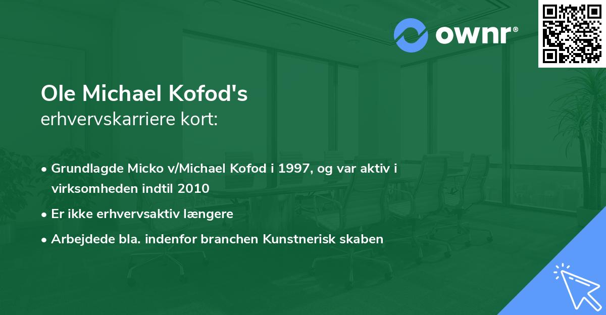 Ole Michael Kofod's erhvervskarriere kort
