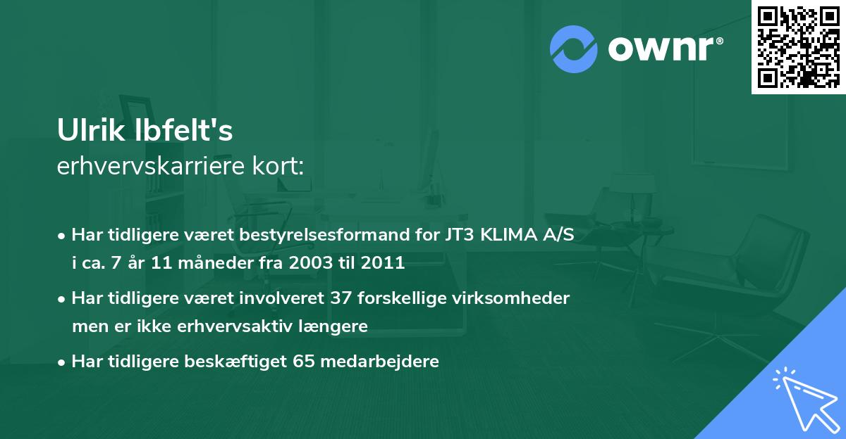 Ulrik Ibfelt's erhvervskarriere kort