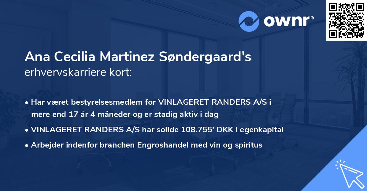 Ana Cecilia Martinez Søndergaard's erhvervskarriere kort