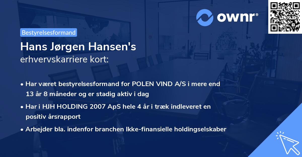 Hans Jørgen Hansen's erhvervskarriere kort
