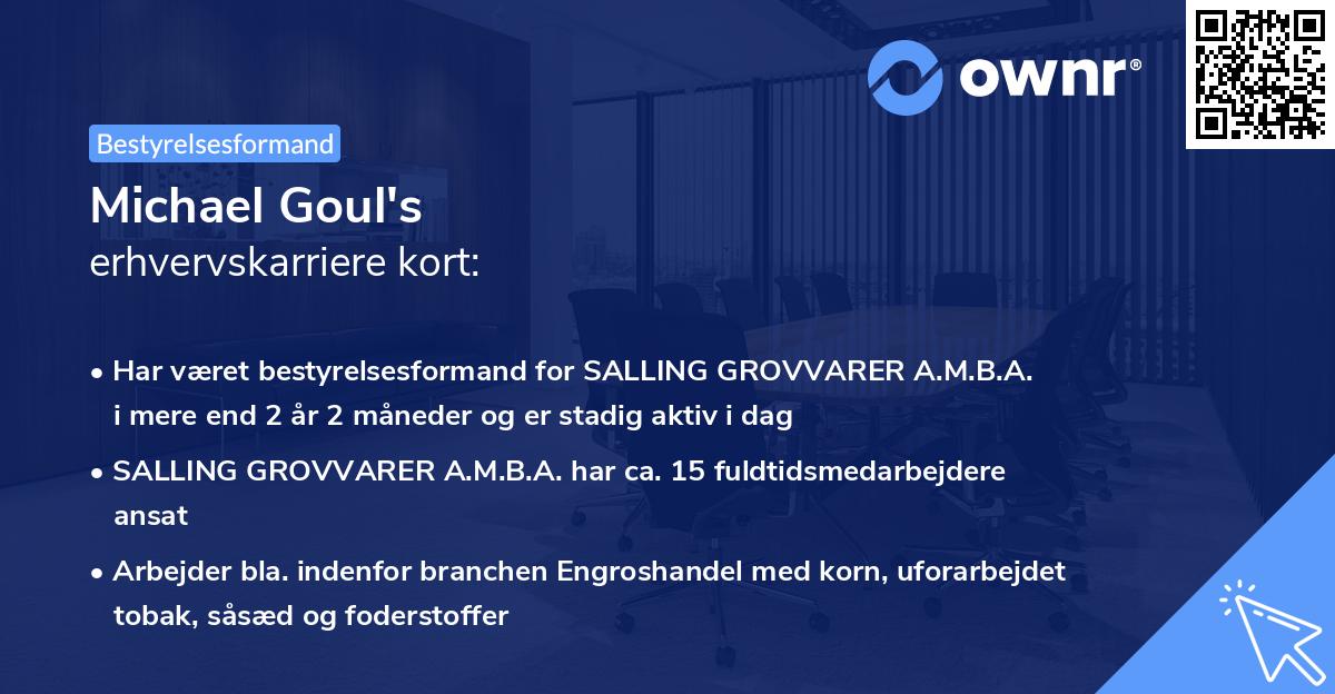 Michael Goul's erhvervskarriere kort