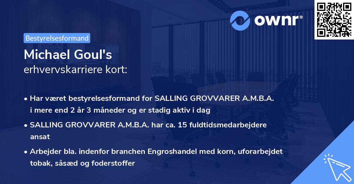 Michael Goul's erhvervskarriere kort