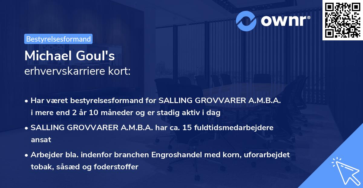 Michael Goul's erhvervskarriere kort