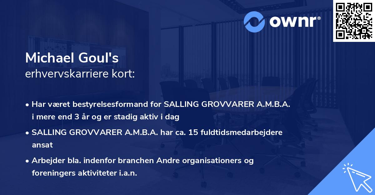 Michael Goul's erhvervskarriere kort