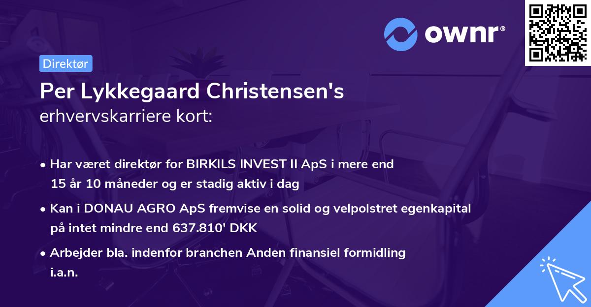 Per Lykkegaard Christensen's erhvervskarriere kort