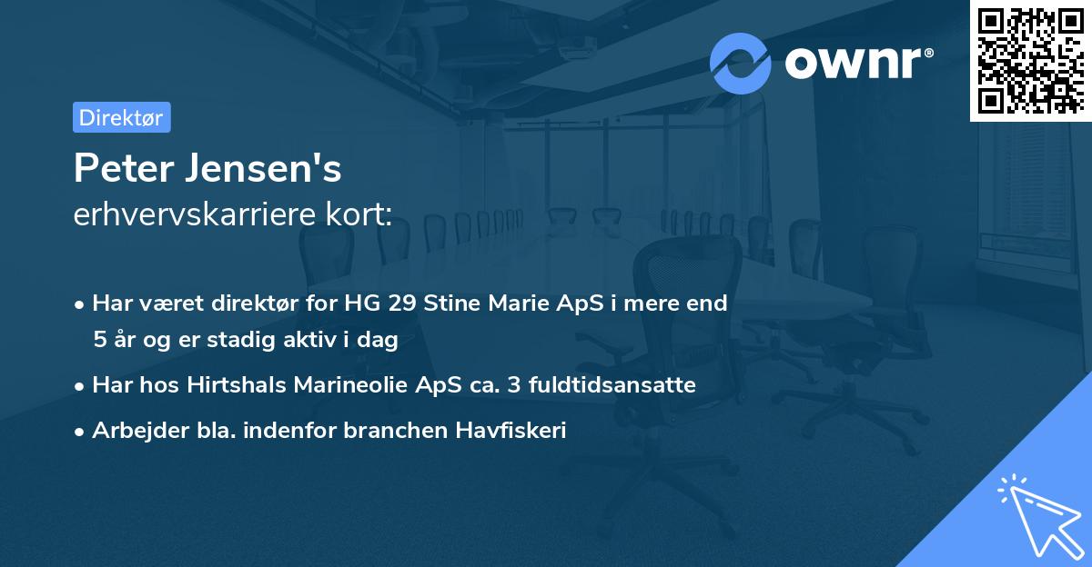 Peter Jensen's erhvervskarriere kort