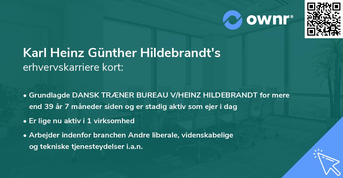 Karl Heinz Günther Hildebrandt's erhvervskarriere kort