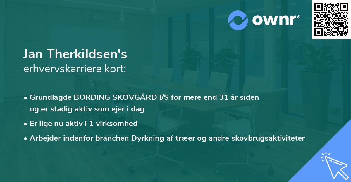 Jan Therkildsen's erhvervskarriere kort