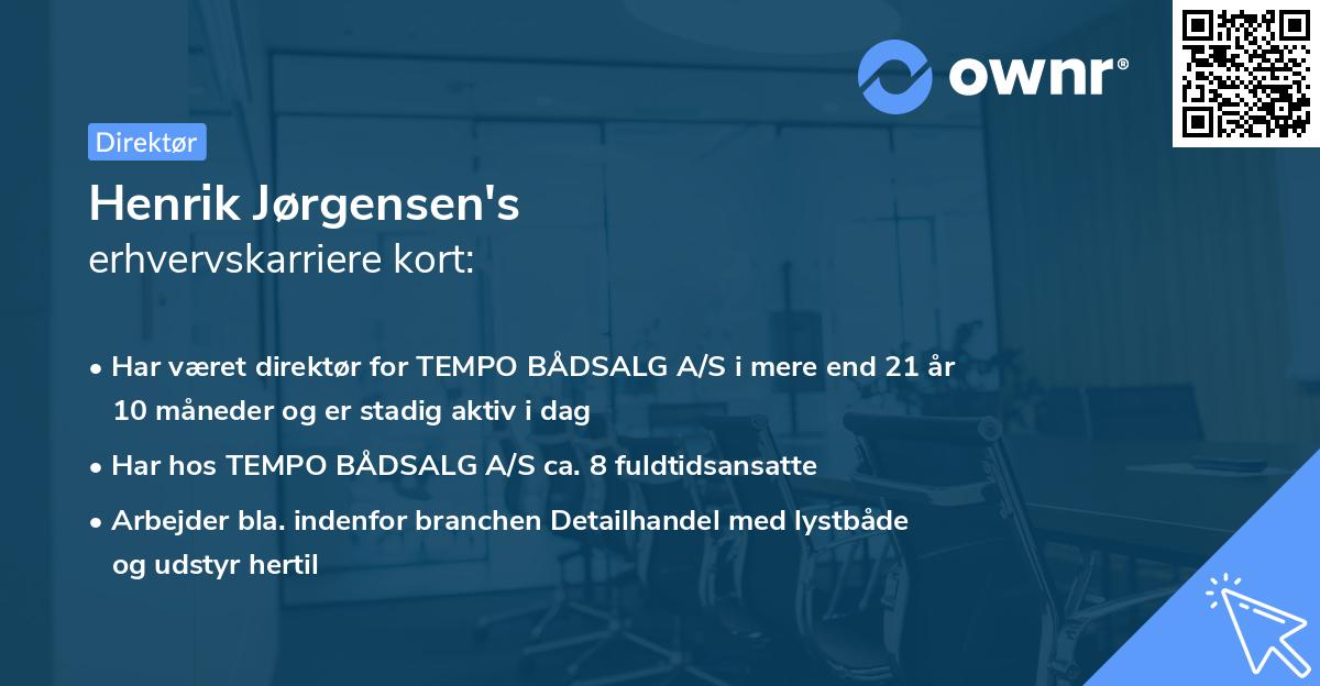 Henrik Jørgensen's erhvervskarriere kort