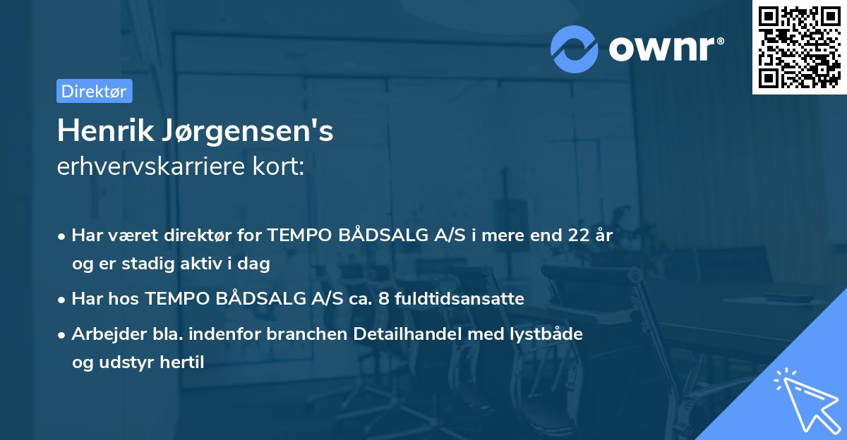 Henrik Jørgensen's erhvervskarriere kort