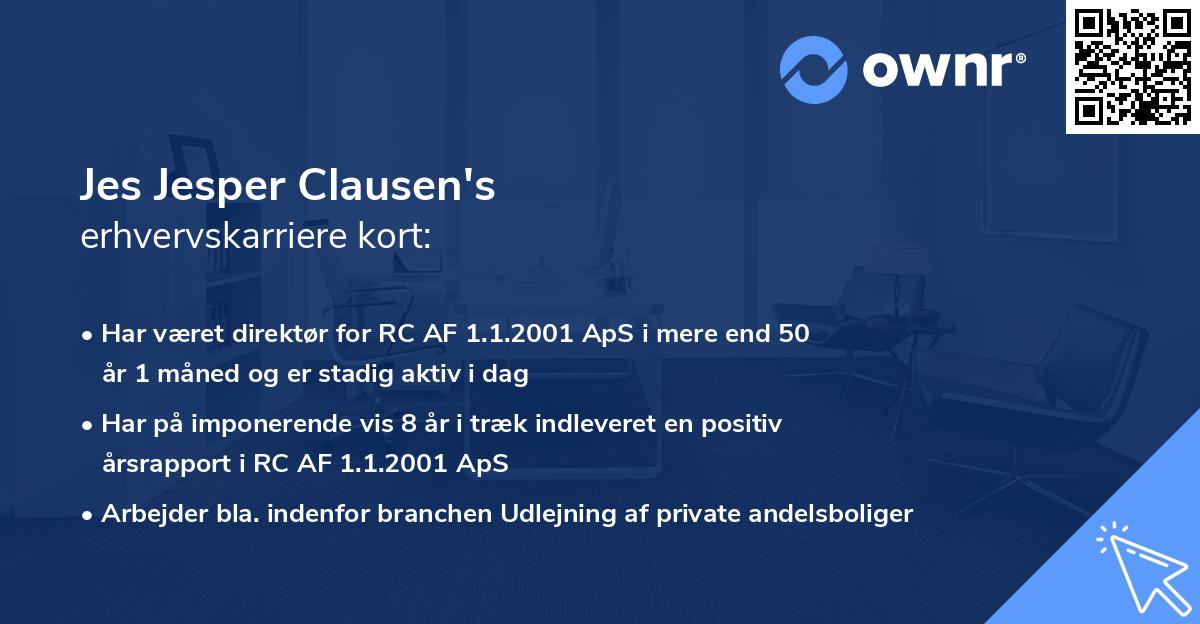 Jes Jesper Clausen's erhvervskarriere kort