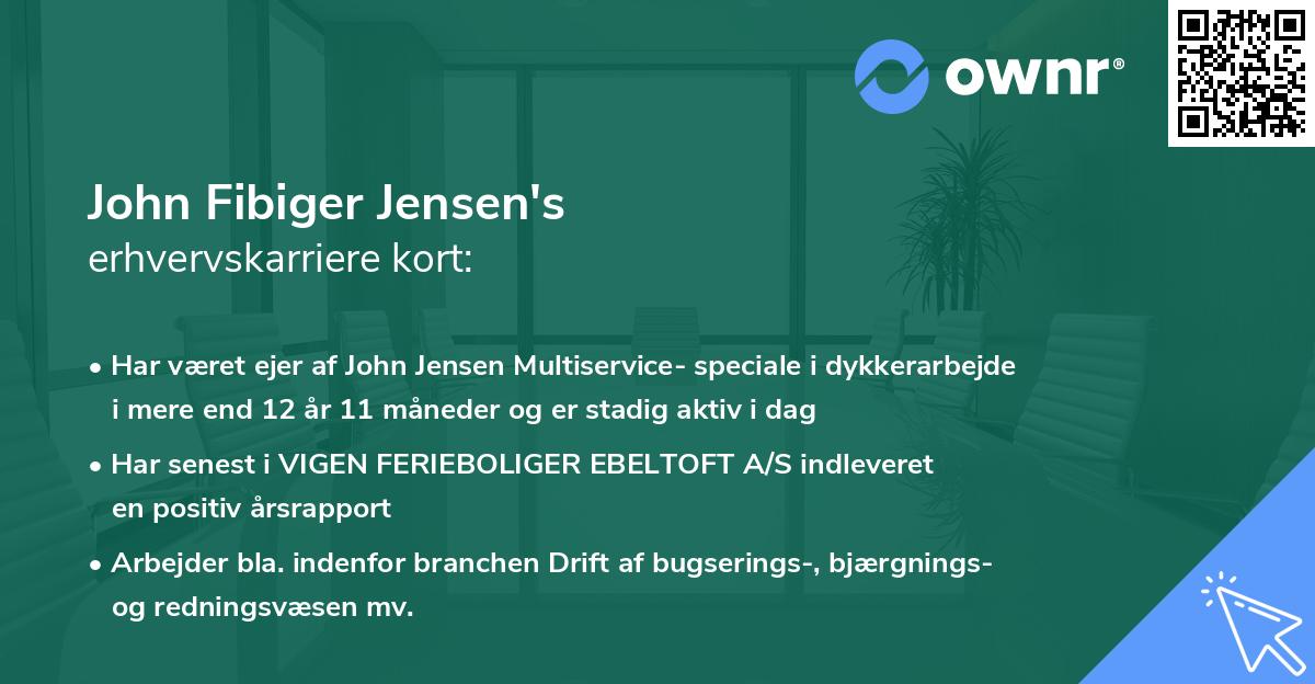 John Fibiger Jensen's erhvervskarriere kort
