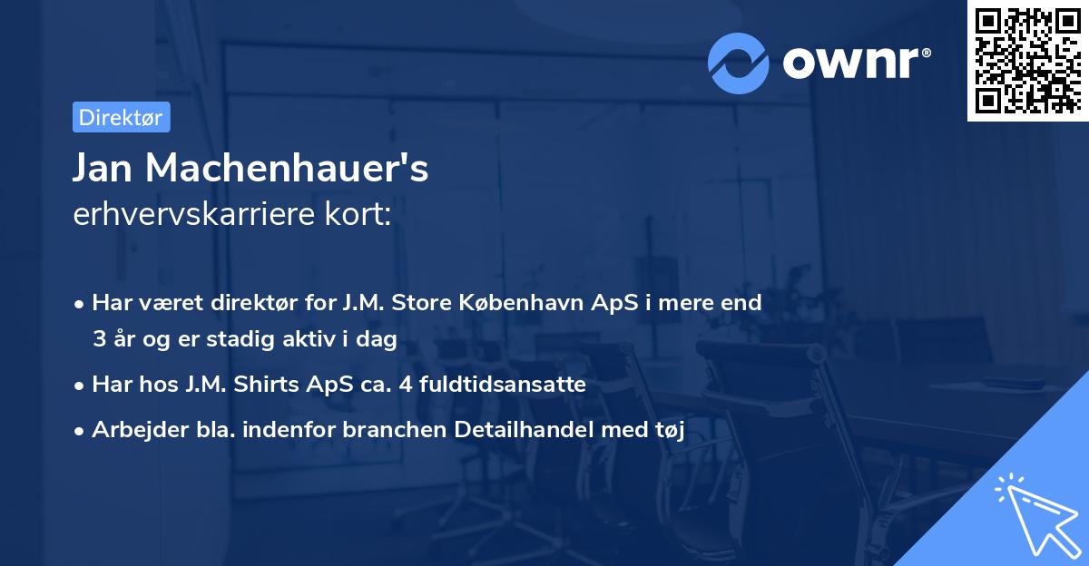 Jan Machenhauer's erhvervskarriere kort