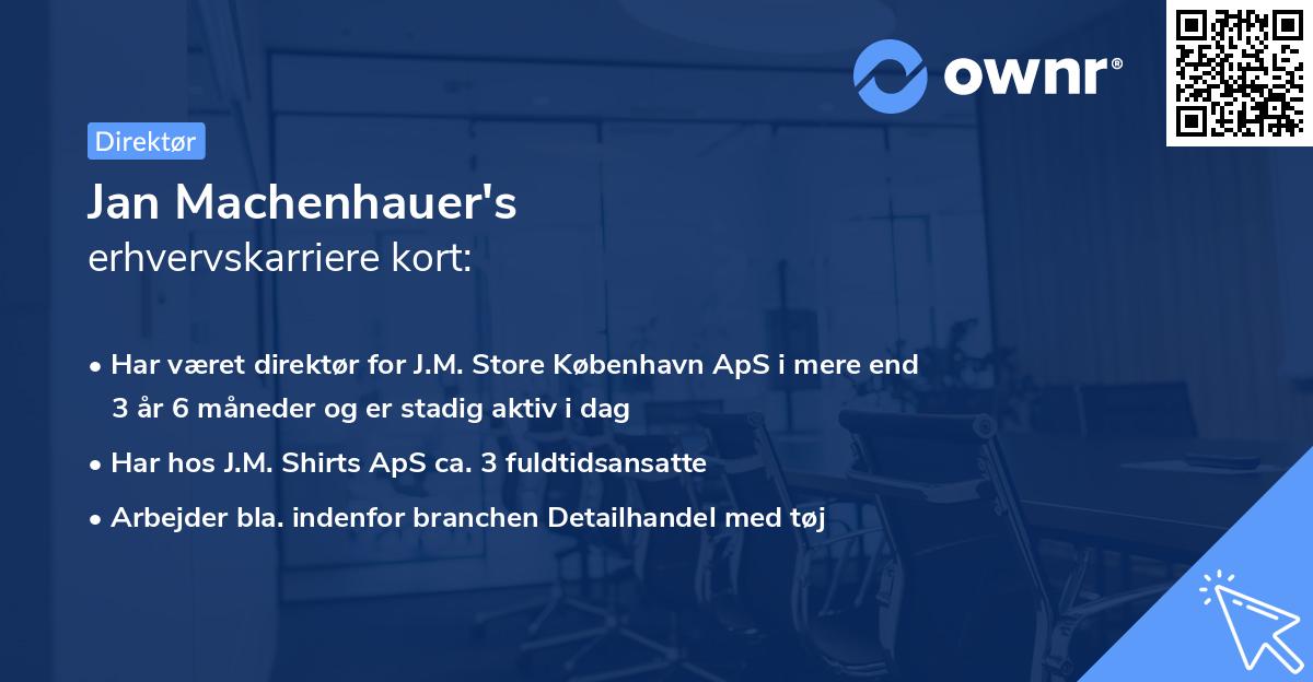Jan Machenhauer's erhvervskarriere kort