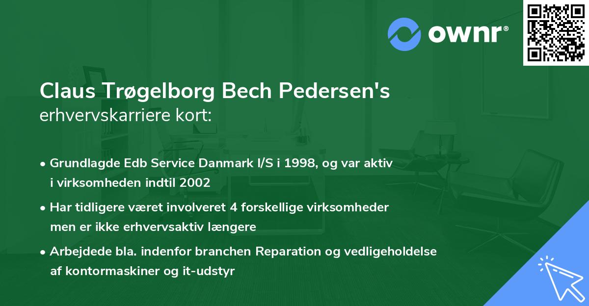 Claus Trøgelborg Bech Pedersen's erhvervskarriere kort
