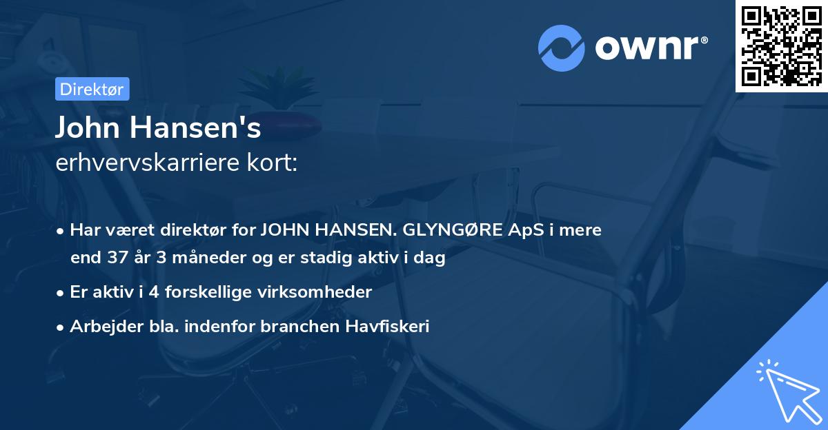 John Hansen's erhvervskarriere kort