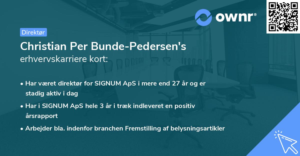 Christian Per Bunde-Pedersen's erhvervskarriere kort