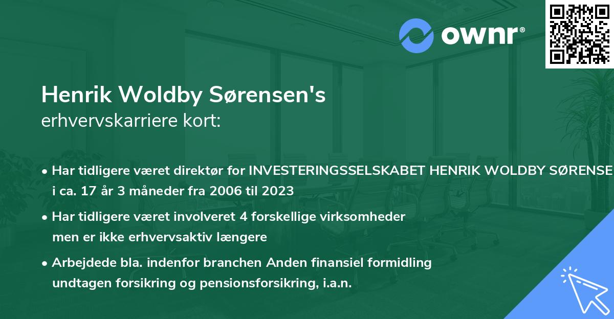 Henrik Woldby Sørensen's erhvervskarriere kort