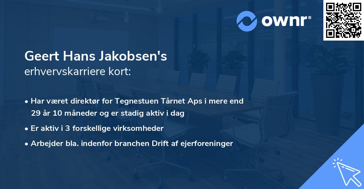Geert Hans Jakobsen's erhvervskarriere kort