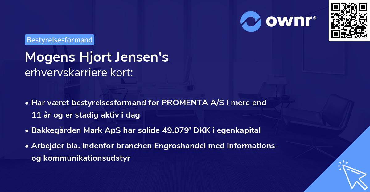 Mogens Hjort Jensen's erhvervskarriere kort