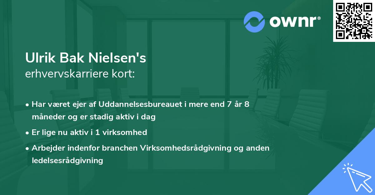 Ulrik Bak Nielsen's erhvervskarriere kort