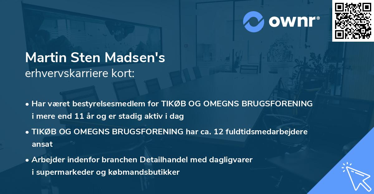 Martin Sten Madsen's erhvervskarriere kort