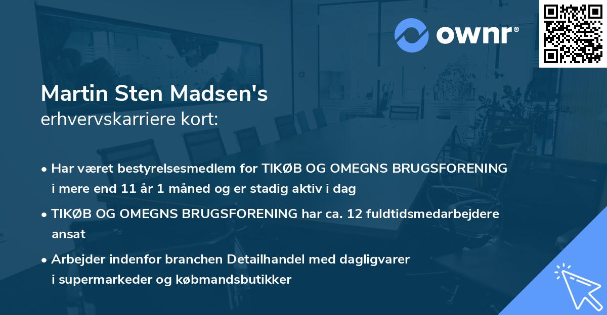 Martin Sten Madsen's erhvervskarriere kort