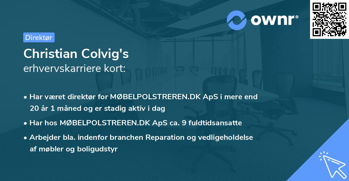 Christian Colvig's erhvervskarriere kort