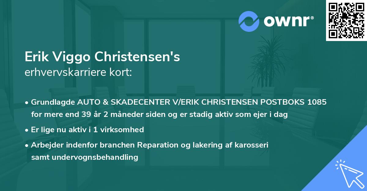 Erik Viggo Christensen's erhvervskarriere kort