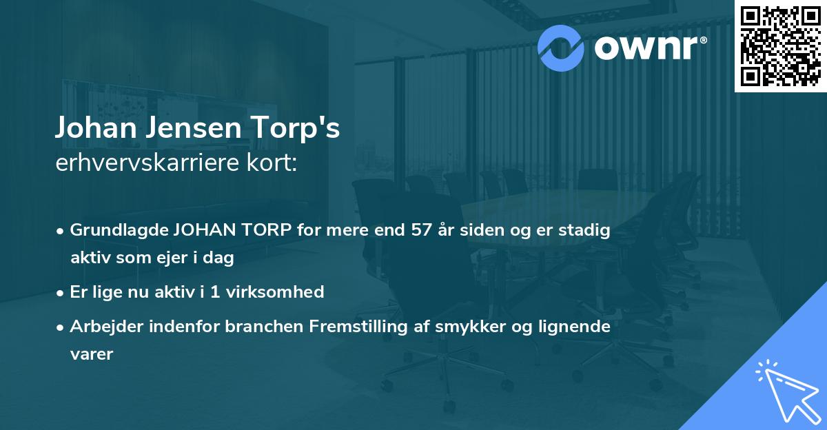 Johan Jensen Torp's erhvervskarriere kort