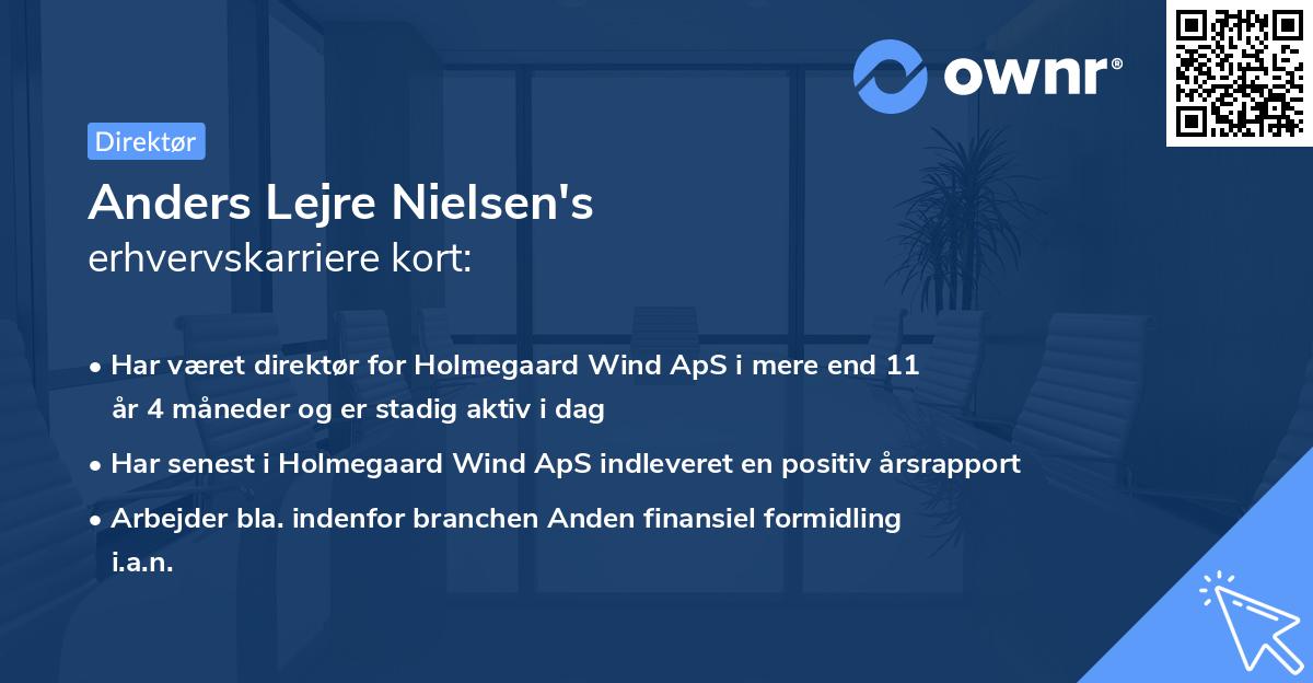 Anders Lejre Nielsen's erhvervskarriere kort