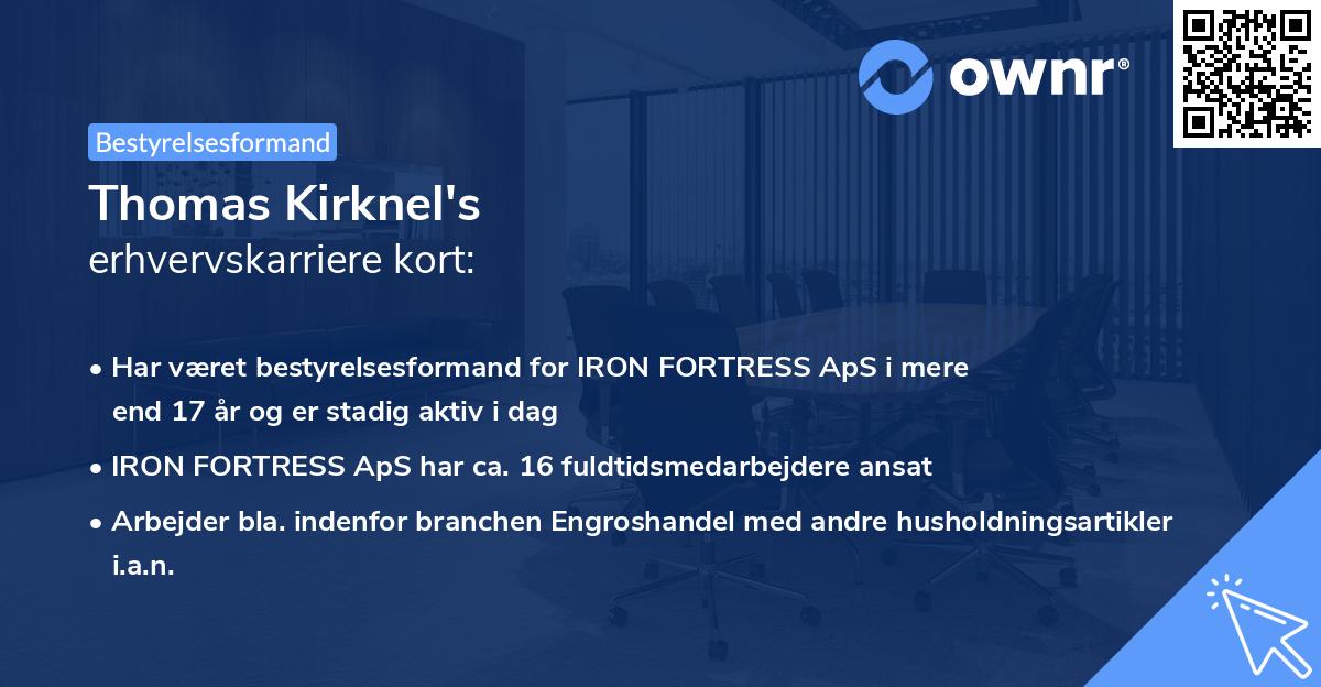 Thomas Kirknel's erhvervskarriere kort