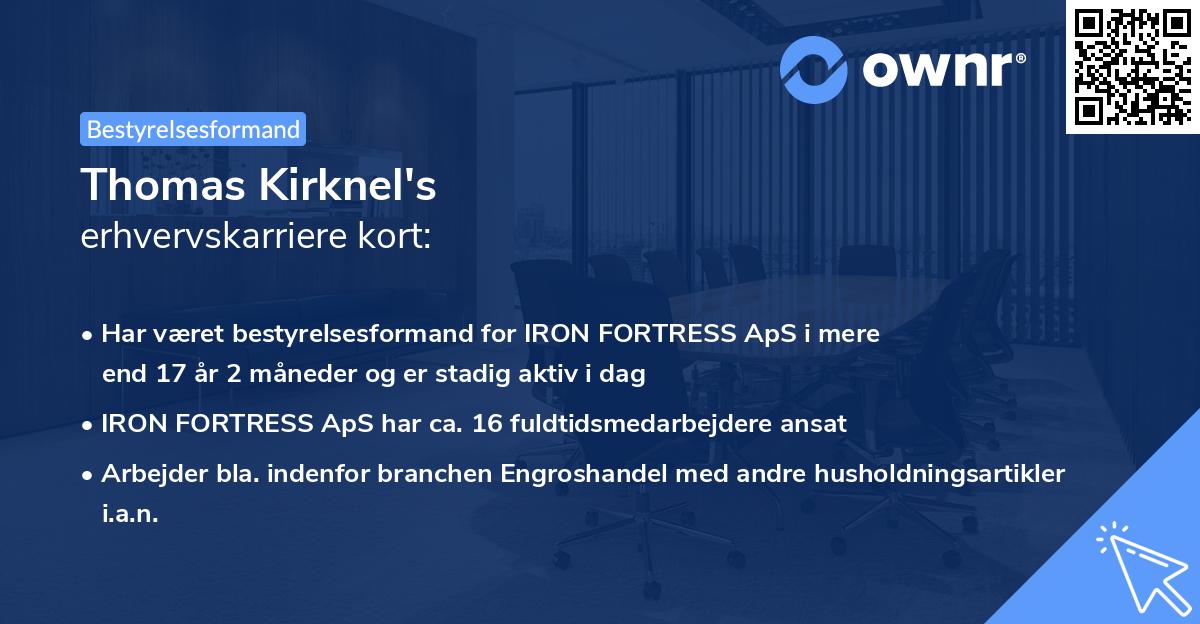 Thomas Kirknel's erhvervskarriere kort