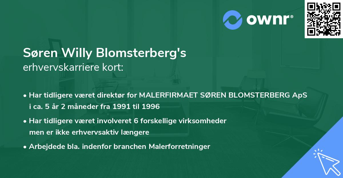 Søren Willy Blomsterberg's erhvervskarriere kort