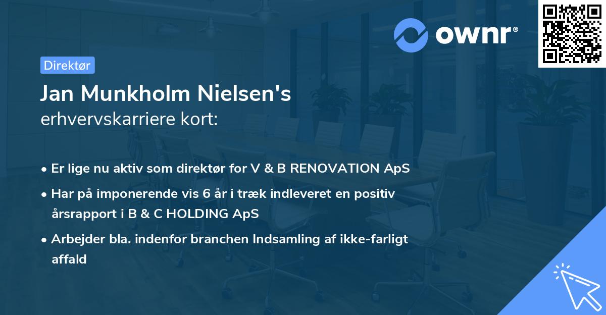 Jan Munkholm Nielsen's erhvervskarriere kort