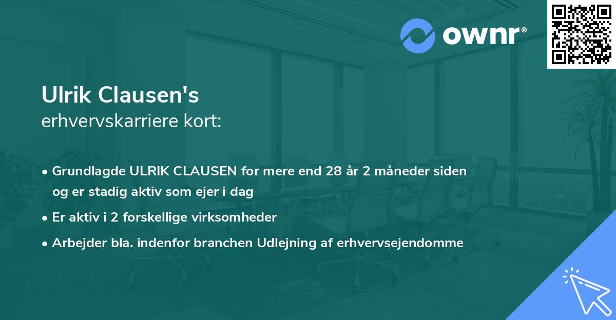 Ulrik Clausen's erhvervskarriere kort