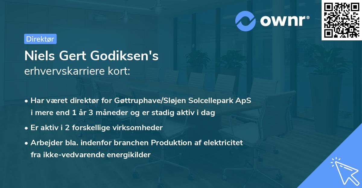 Niels Gert Godiksen's erhvervskarriere kort