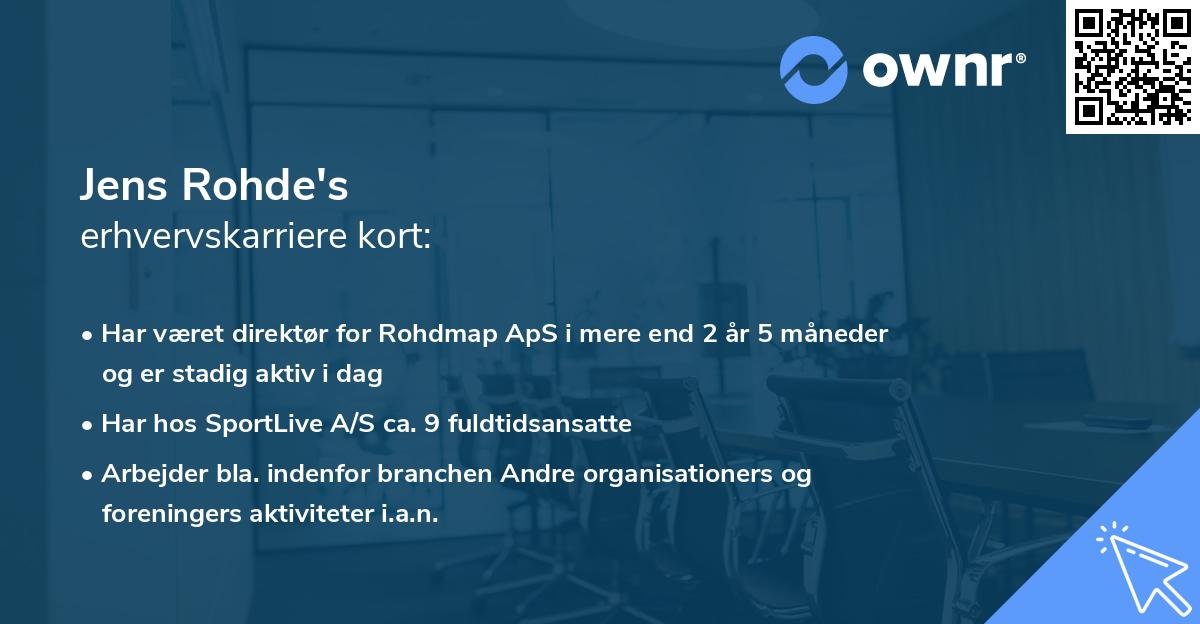 Jens Rohde's erhvervskarriere kort