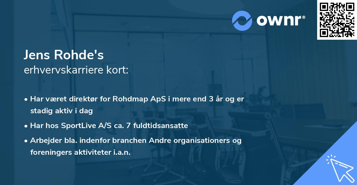Jens Rohde's erhvervskarriere kort